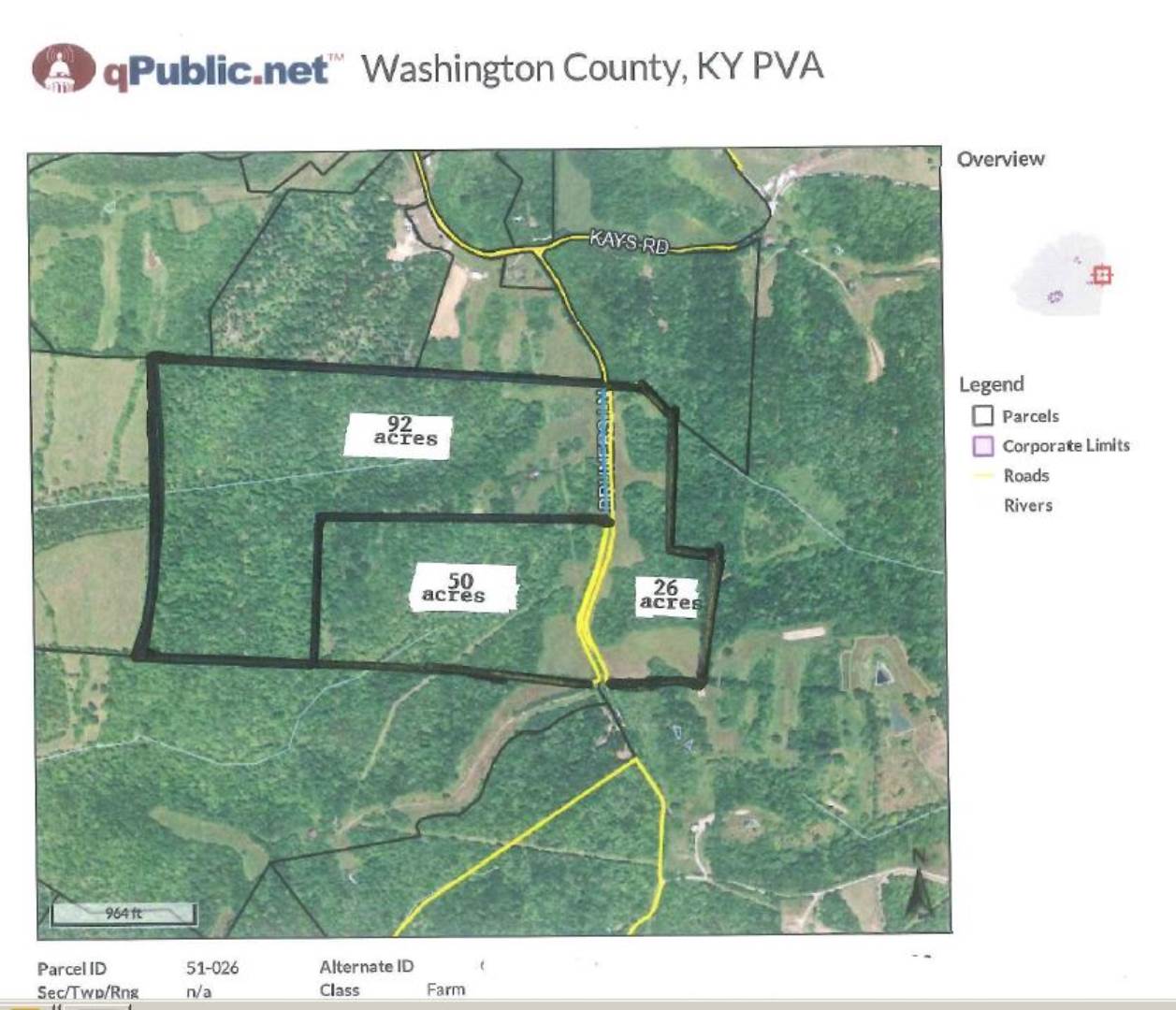 26.34 Acres Bruners Lane (Brewers Mill Lane), Mackville, KY 40040 (Off
