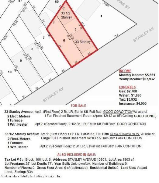 33 STANLEY AVENUE, STATEN ISLAND, NY 10301 (Off Market NYStateMLS